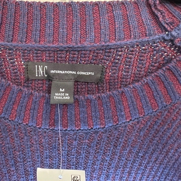 Men’s INC International Concepts sweater blue & red NEW Sizes: MEDIUM & XSMALL - Picture 8 of 9